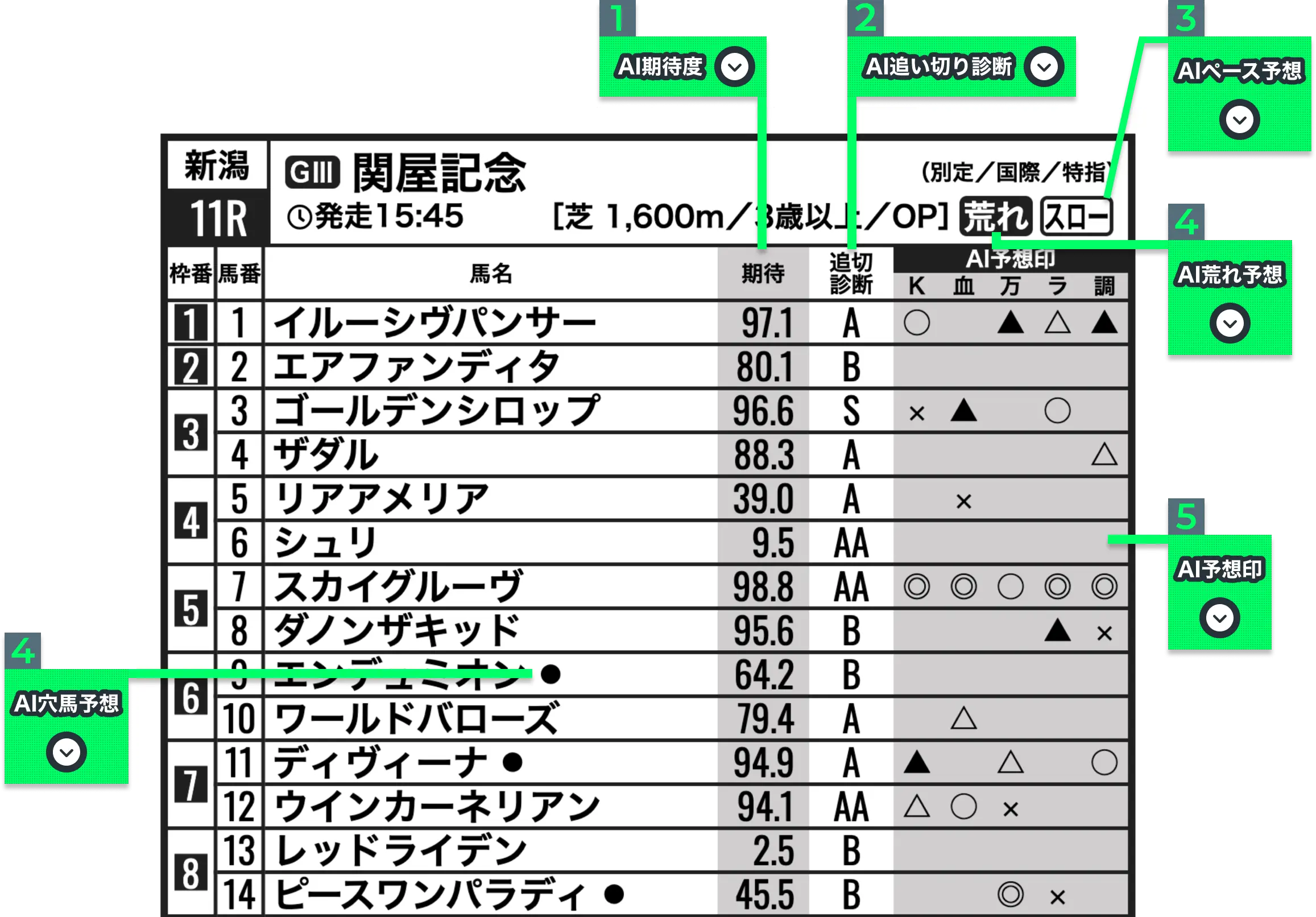 競馬新聞紙面中央競馬版